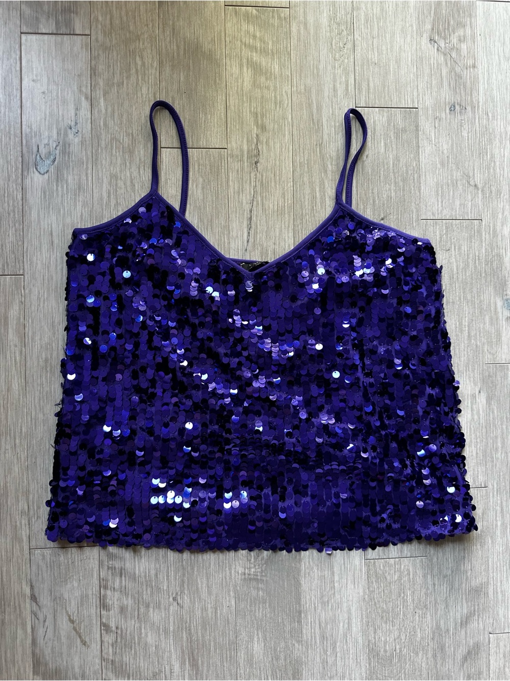 NWOT‎ Lipsy Purple Sequin mermaid Cami Top Size Large